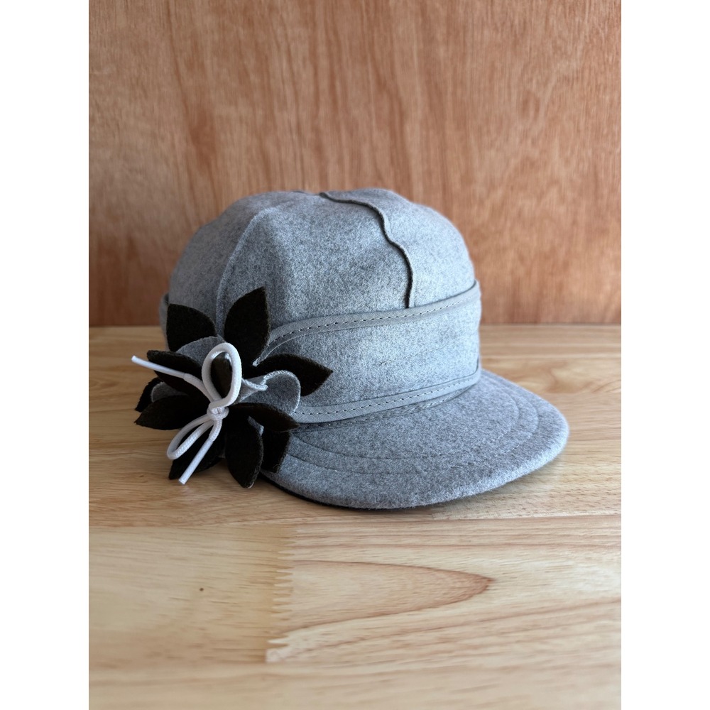 Stormy Kromer Petal Pusher Cap Gray Wool Blend Flower Hat Size 7 1/4 USA outdoor
